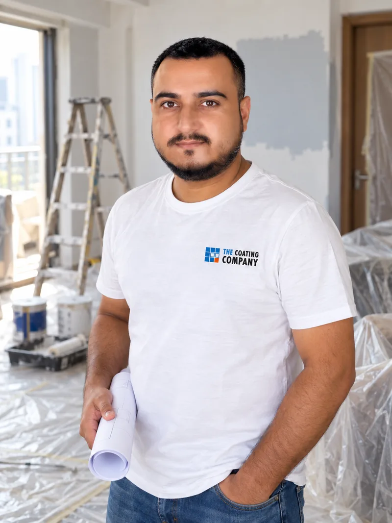 Ansar Khan, founder of The Coating Company, on a job in Delhi NCR